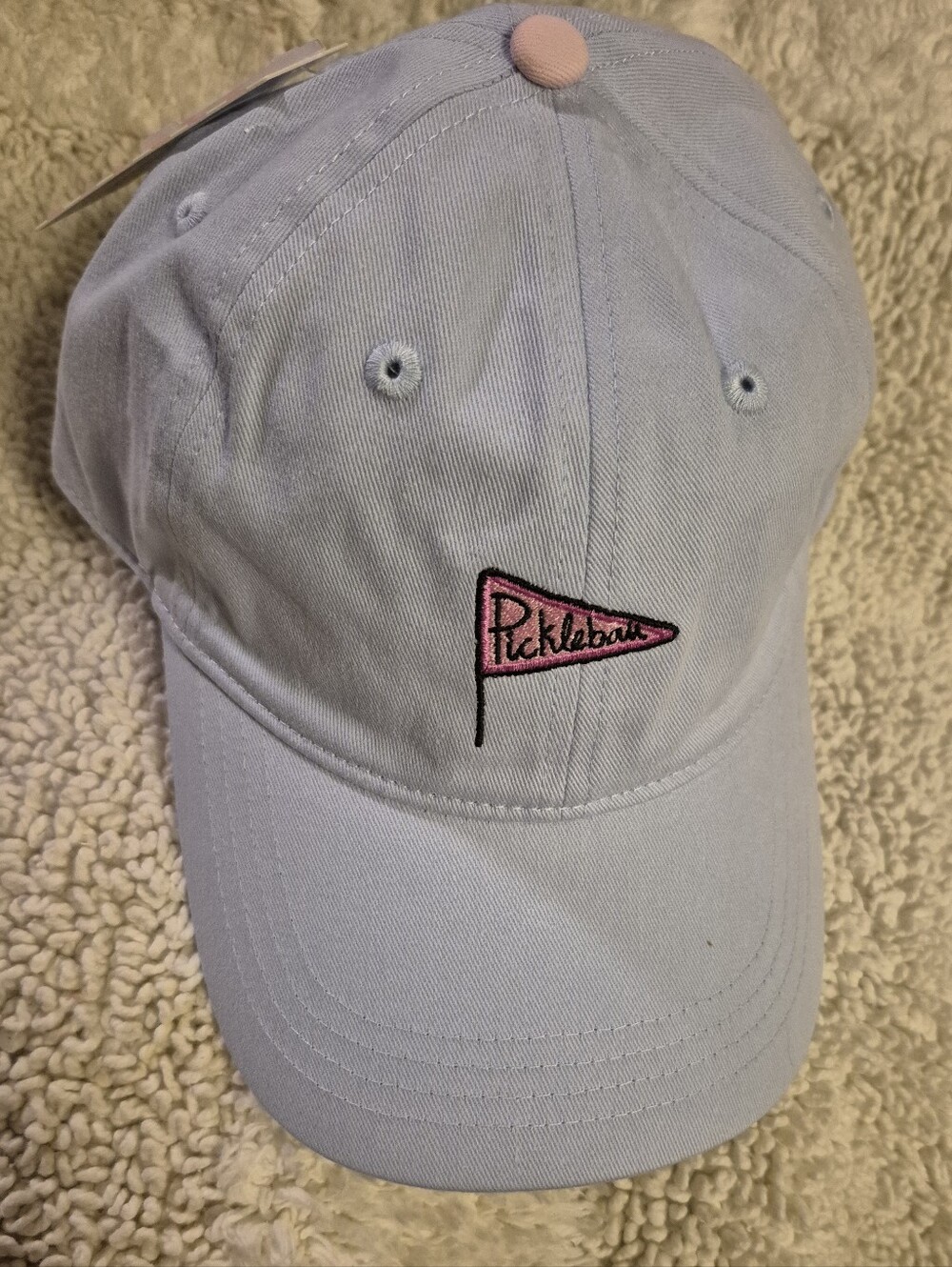 Frasier Sterling Sport Unisex Light Blue Cap With Pink Pickleball Flag Design
